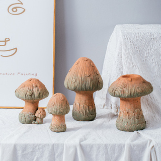 New style modern creative matte terracotta color mushroom shape matte cement home decor 