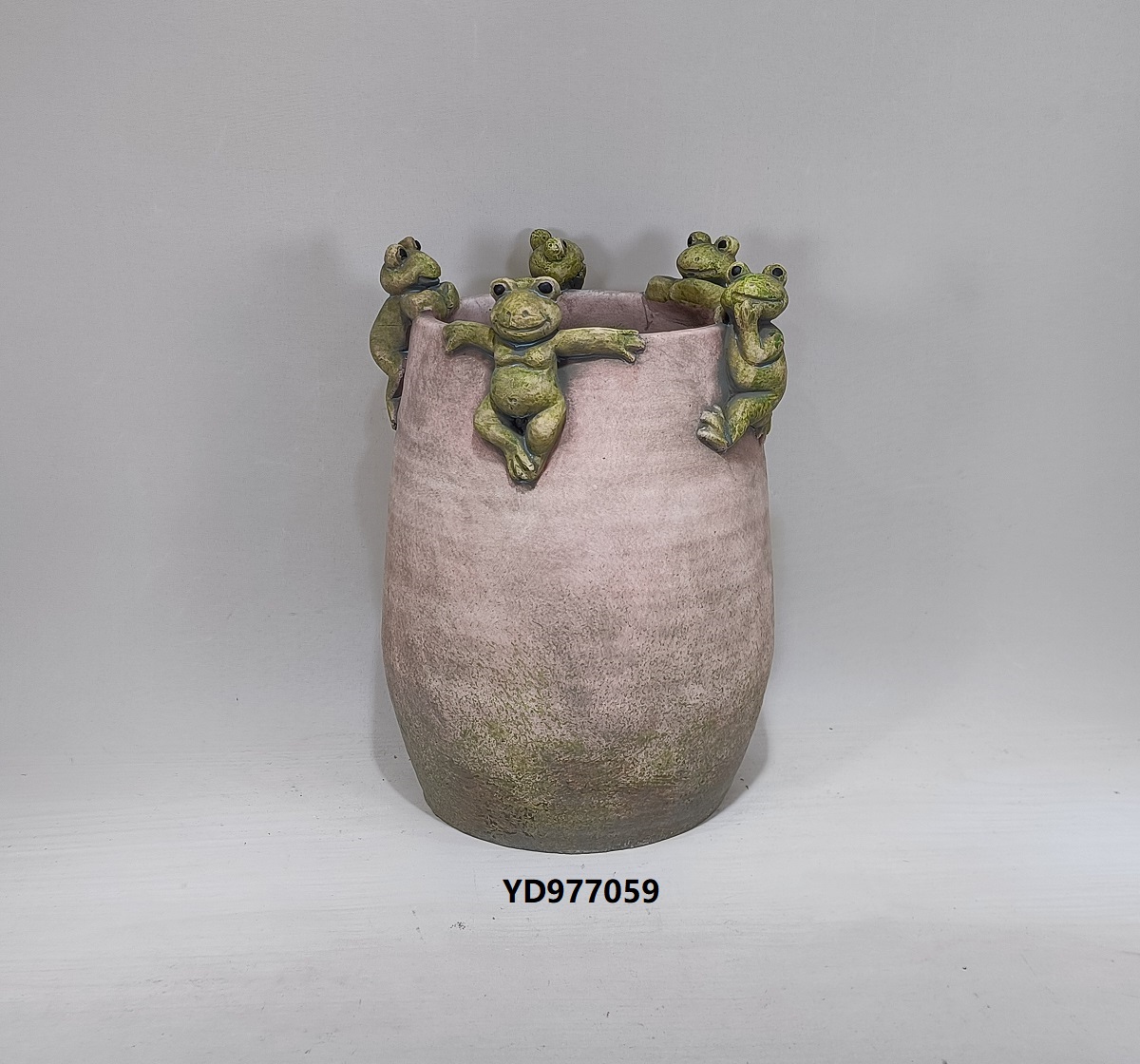Frog emboss design succulent plants pot cement flower pot for decoration
