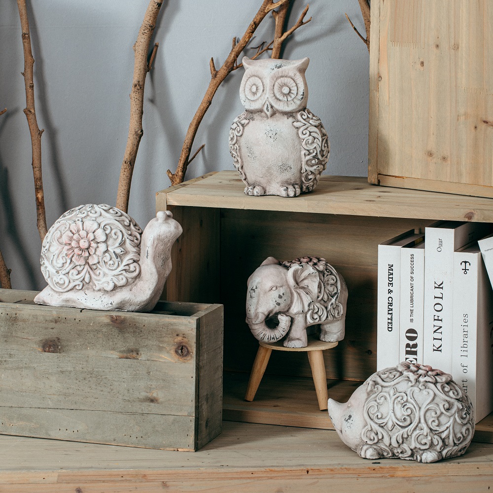 New design office porch desktop decor ornament animal shape cement home decoration for living room