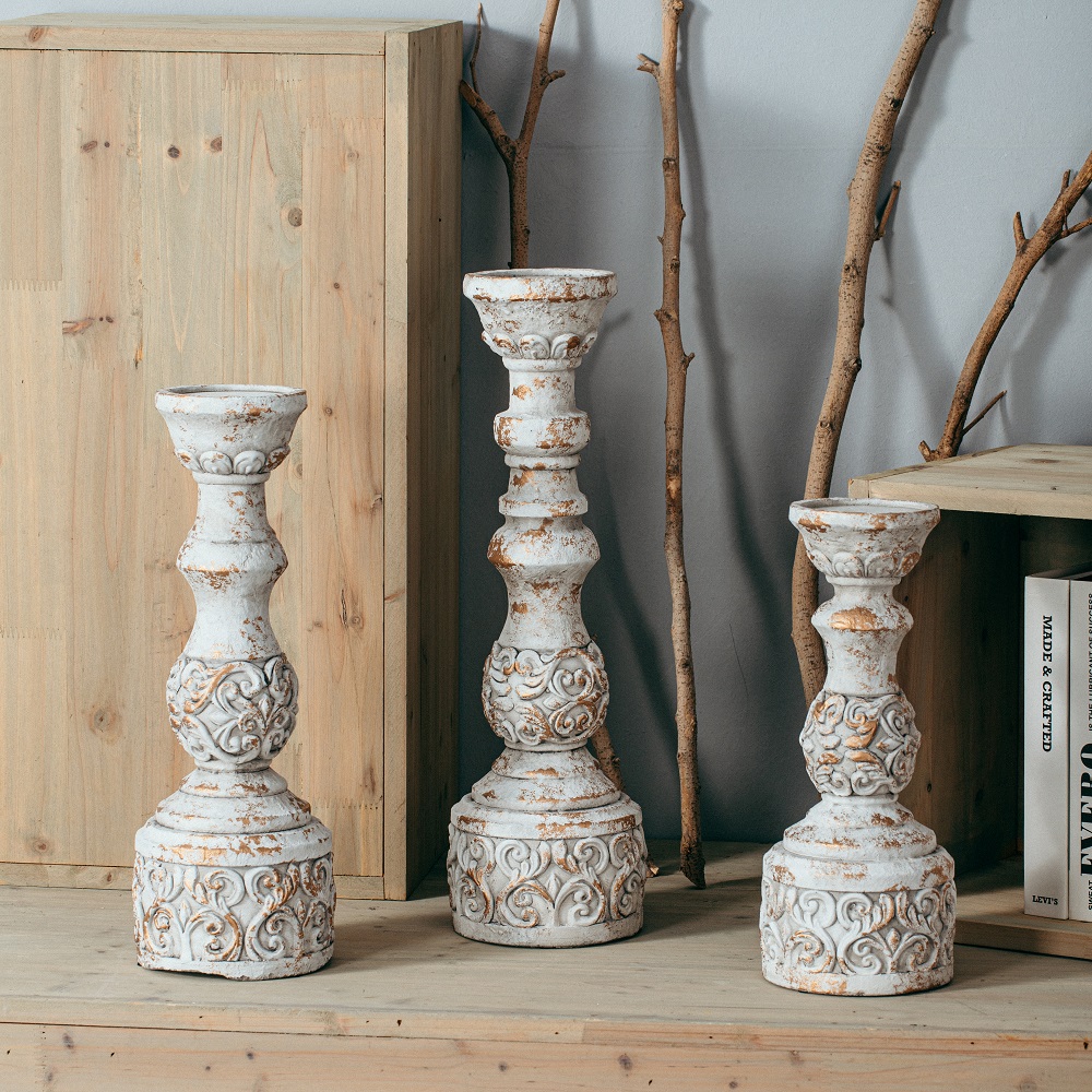 Customizable size wholesale candle stand concrete candlestick cement candle holder for home decor