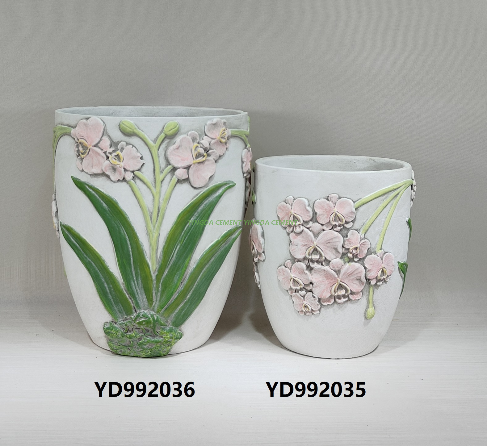 Custom Design White Cement Flowerpot Office Hotel Table Top Desktop Garden Balcony Simple European Succulent Flower Pot