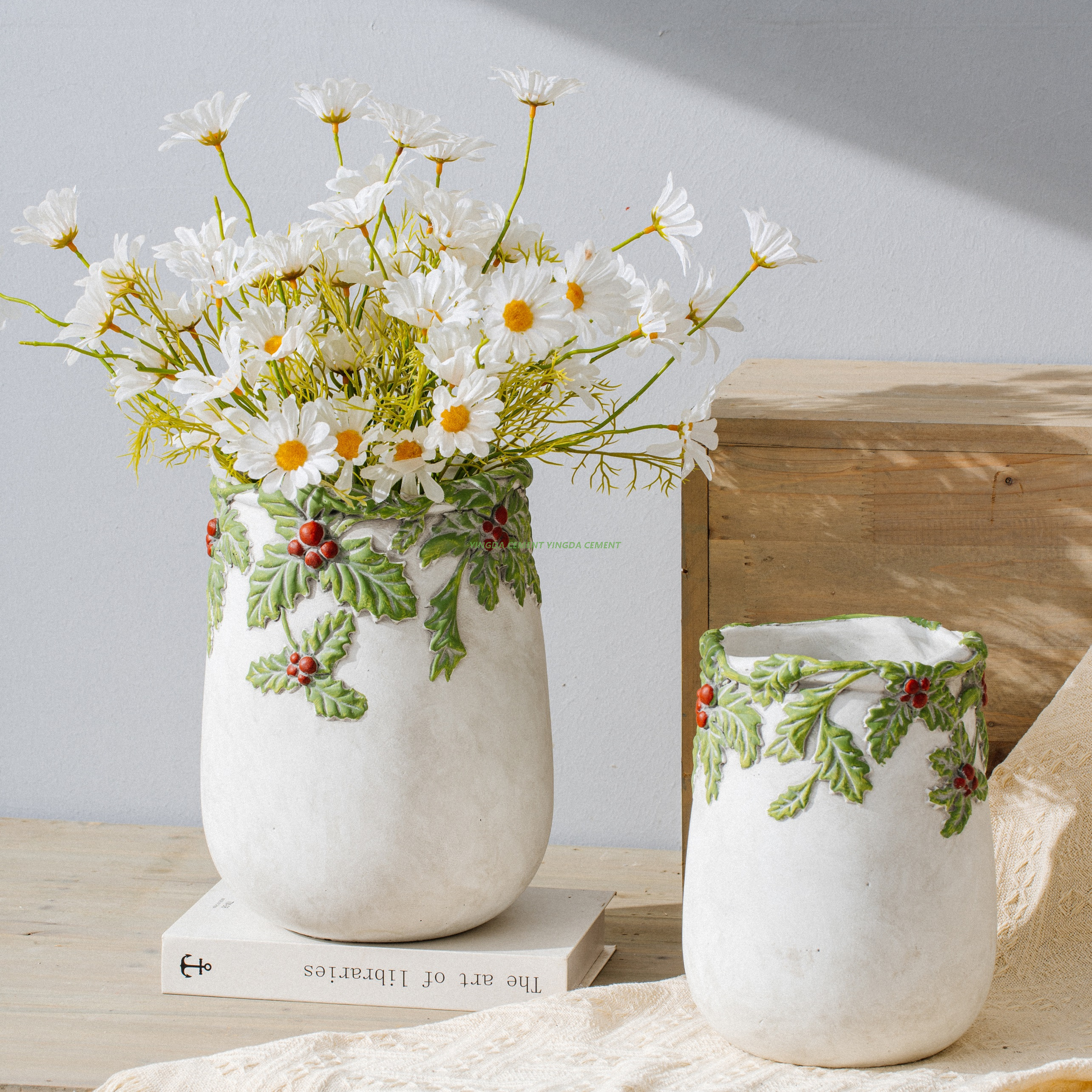 Creative Indoor Flower Pots Colorful Indoor Cement Planter for Plants & Flowers