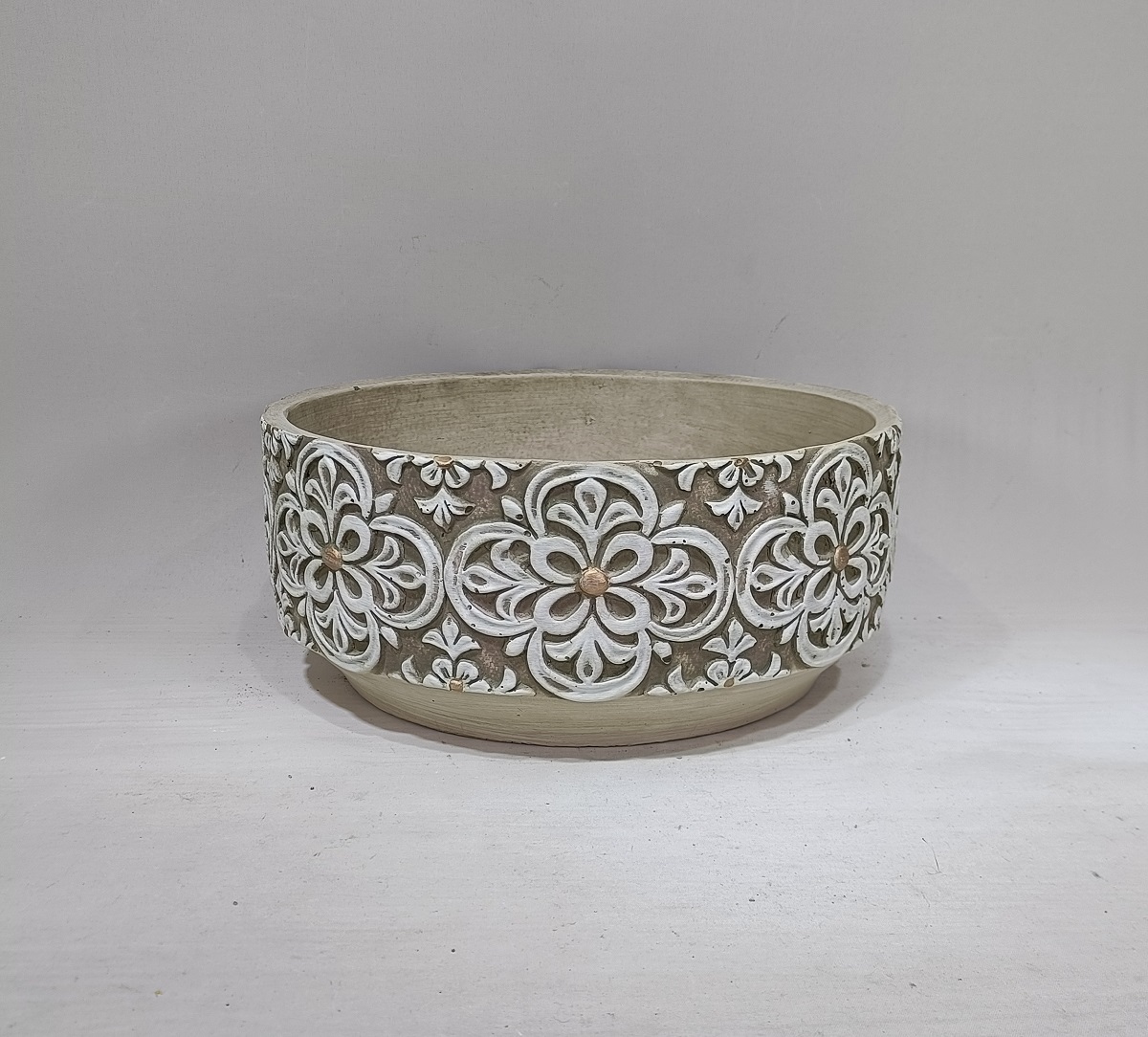cement garden pot antique embossed home decoration flower pots & planters
