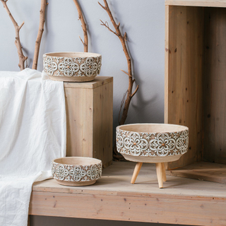 cement garden pot antique embossed home decoration flower pots & planters