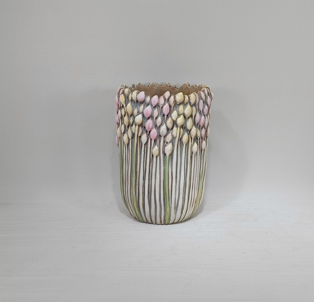 High quality cement succulent potted plant green color cement flower pots for plants