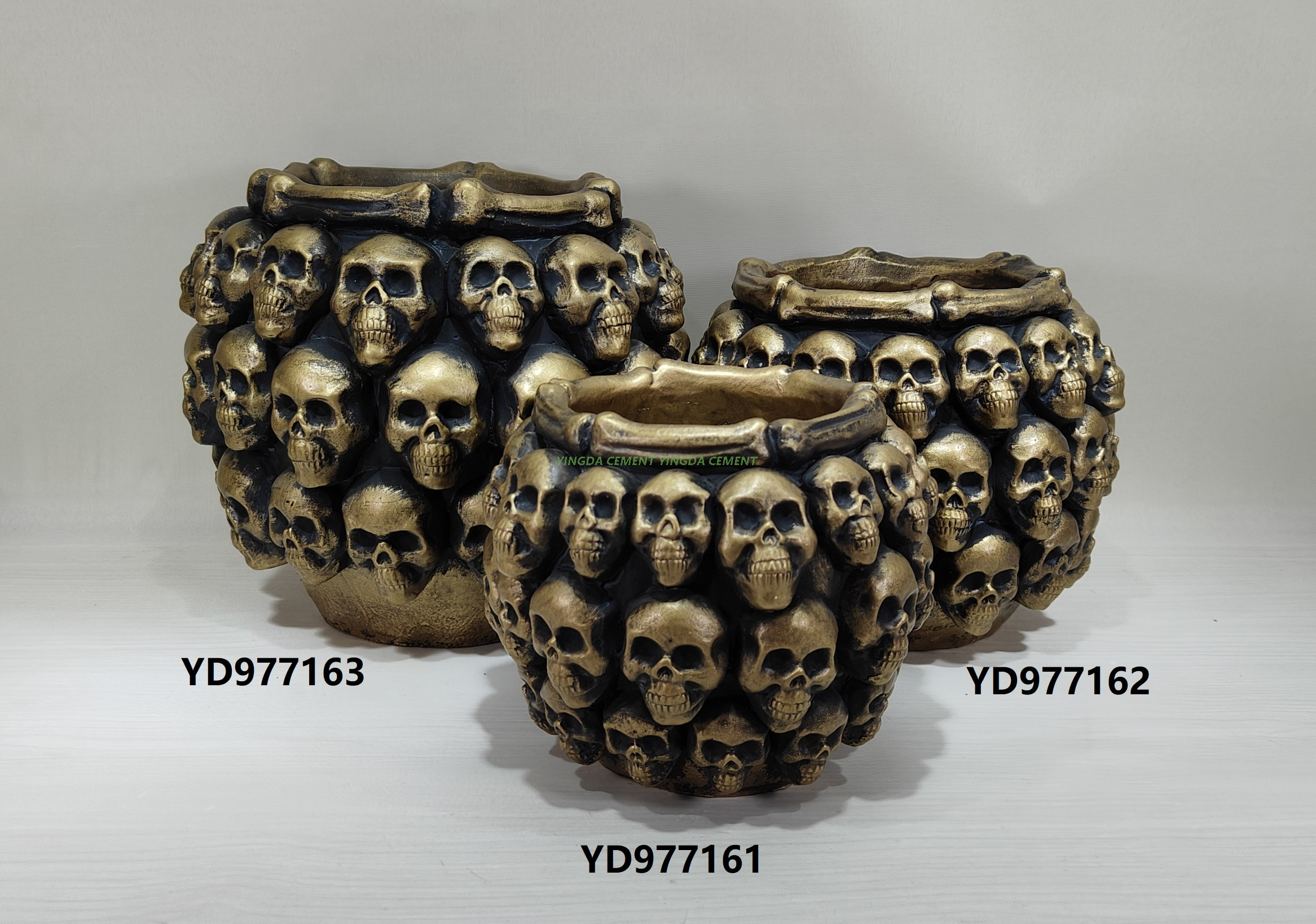 Halloween New Cement Character Flower Pot Creative Succulent Indoor Skull Pottery Craftsmanship Decoration Flower Pot