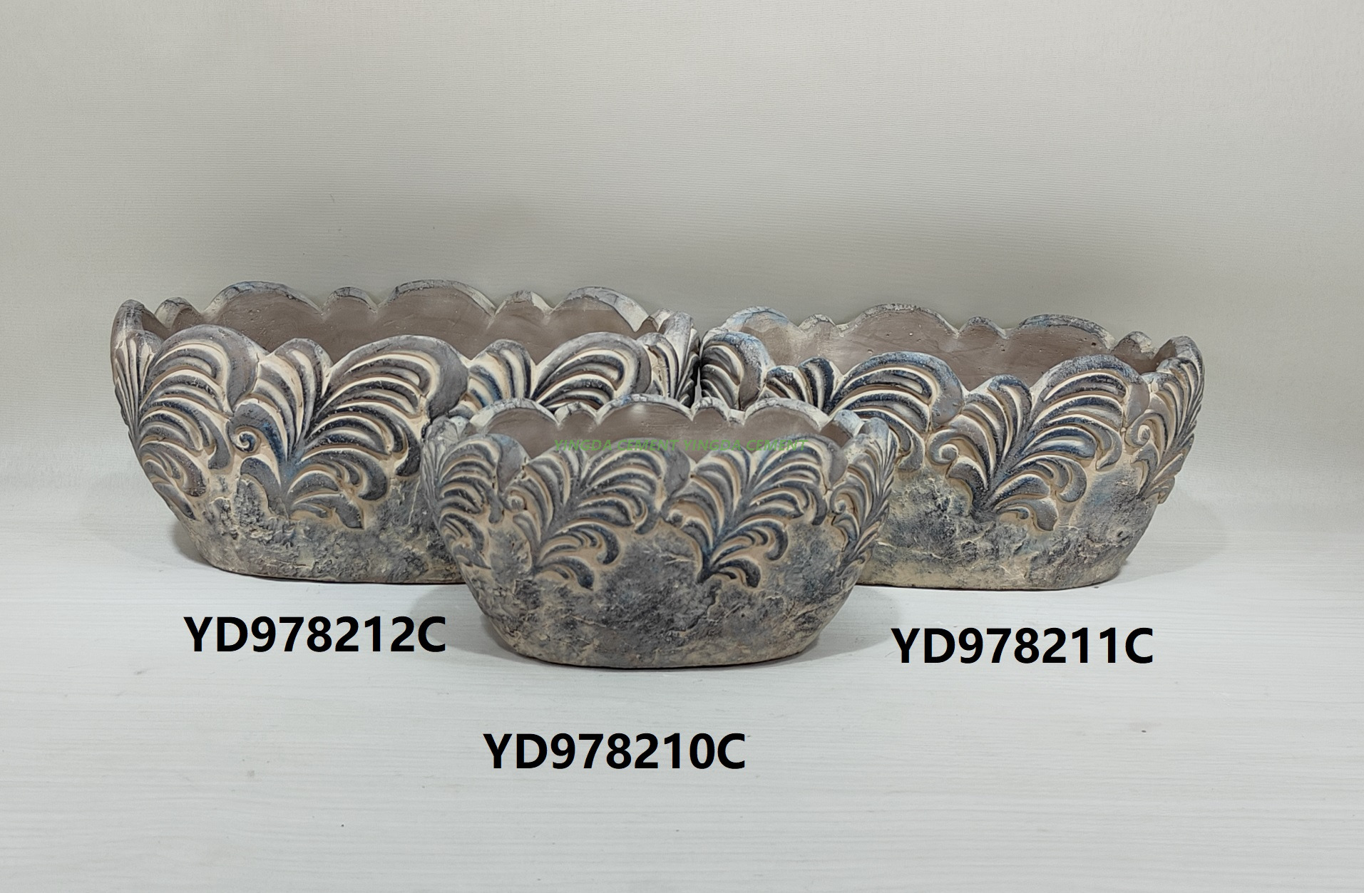 cement decorative indoor desk flower pots cactus succulent plant pot with pattern