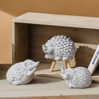 Cute Nordic Modern Eco-friendly Cement Hedgehog Ornaments Creative Small Table Garden Decor Accessories for Home