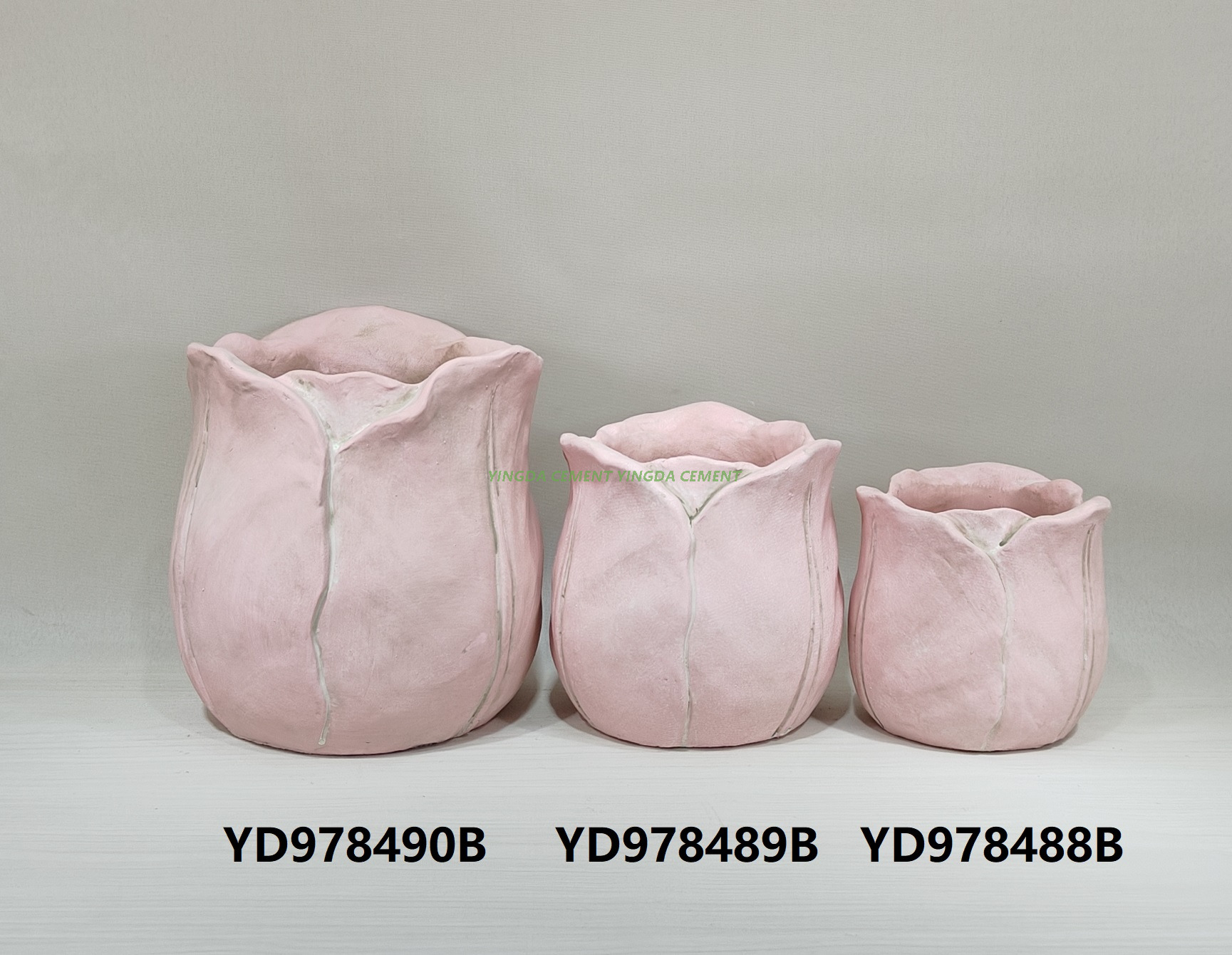 Cement Tulip-shaped Planter Garden Home Decoration Cement flower pot