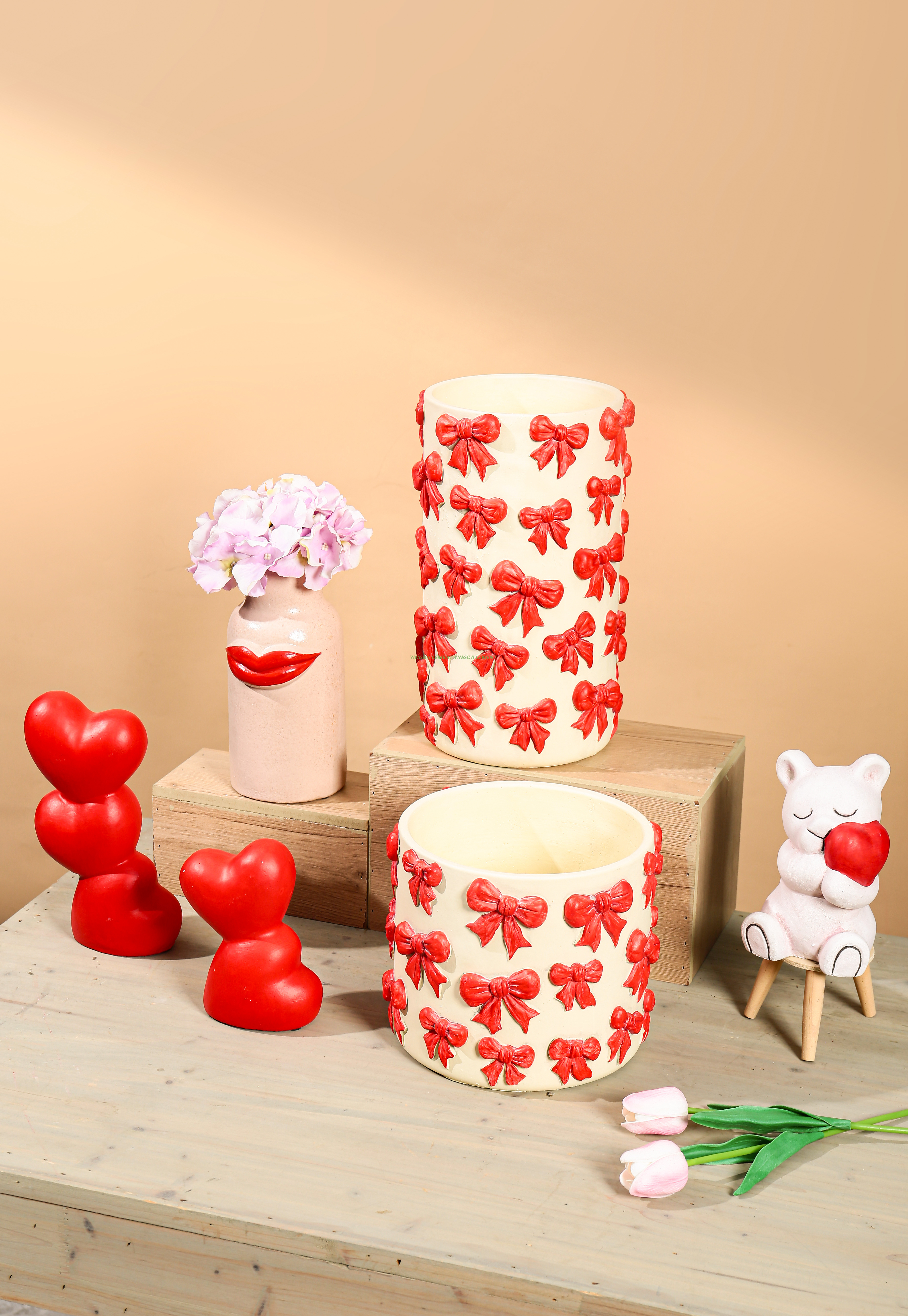 Bow Tie Ceramic Flower Pot Bowknot Vase Home Decor for Living Room and Garden Decor