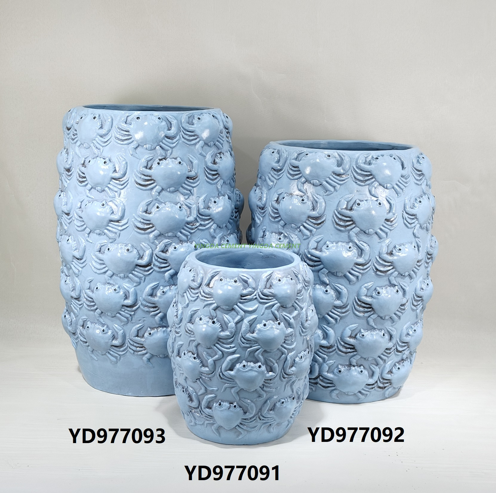  Flower Pots Ocean Cement New Design Indoor Handmade American Style Glazed Indoor Decor