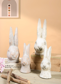 Cement Decor Rabbit Cement Animal Garden Statues