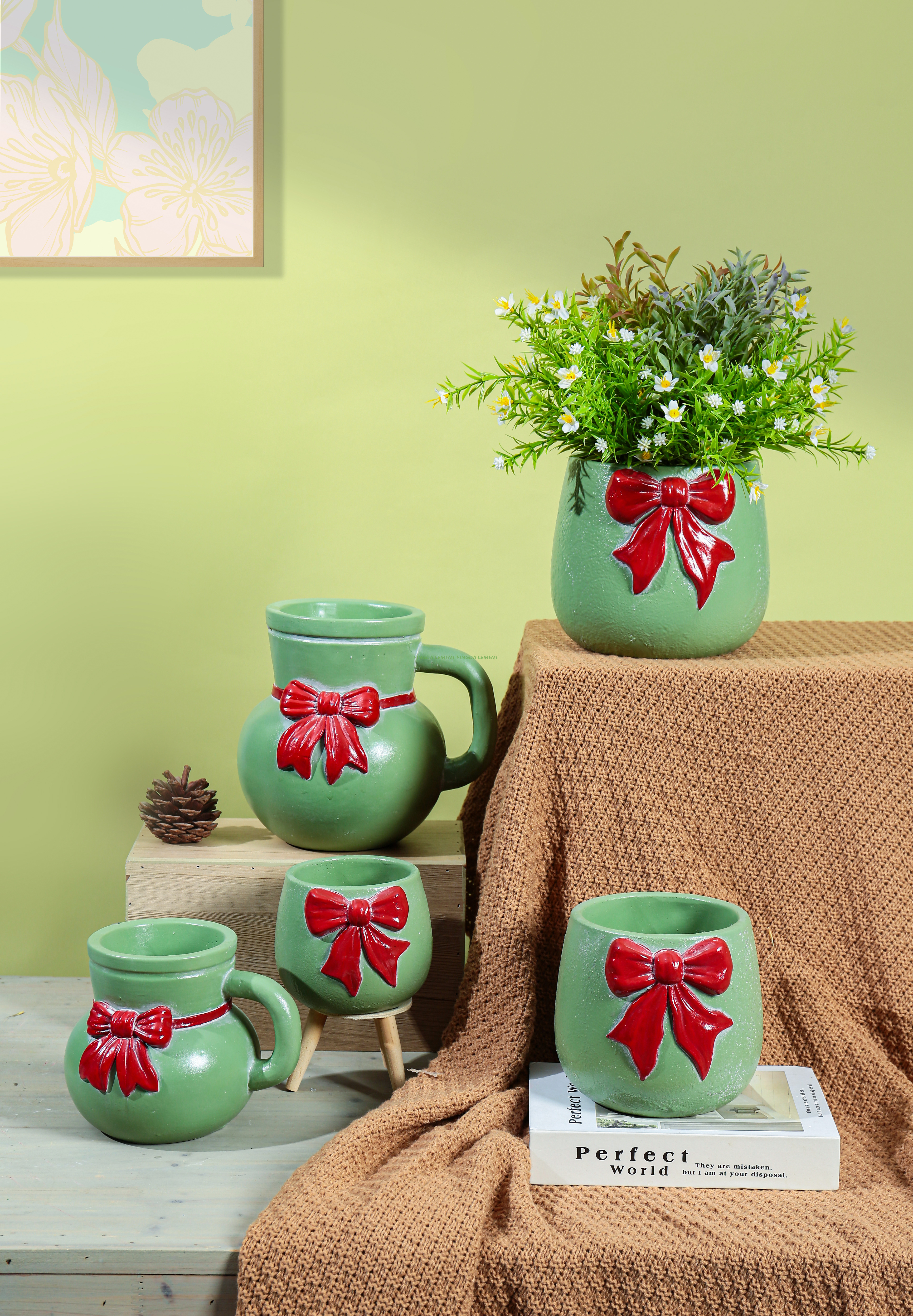 High Quality Modern Design Fiber Cement Concrete Planter Flower Pots Garden Supplier Vietnam With Gardens-Supplier's Choice