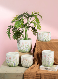 Cement Plant Pot for Indoor Plants Outdoor Round Planter Flower Pot
