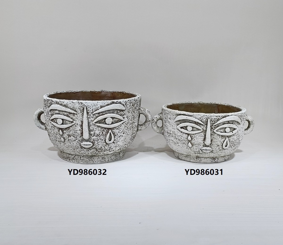 European style decorative ornaments succulent pots garden cement face flower pot