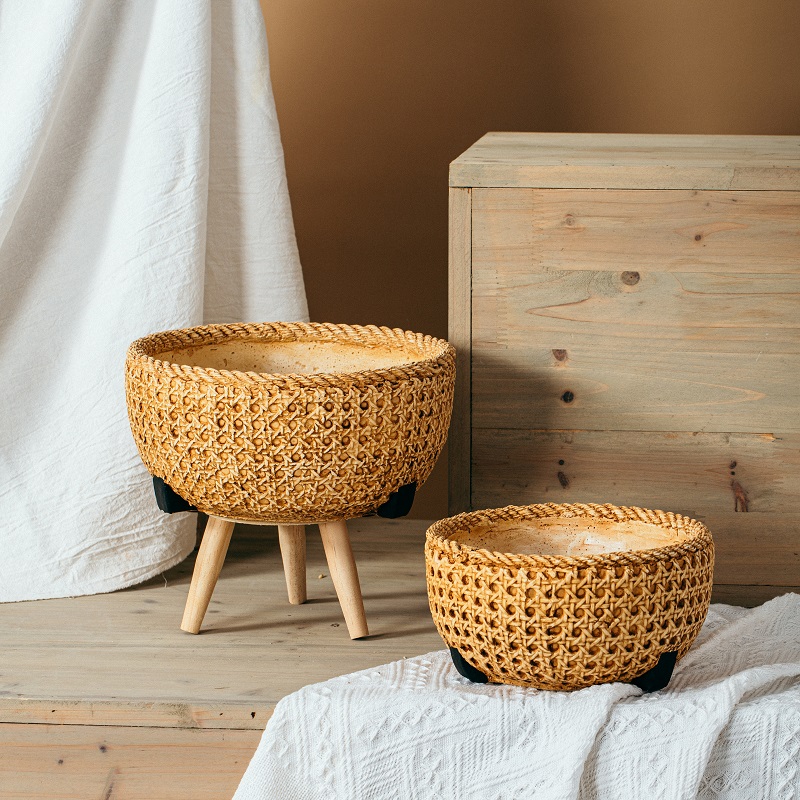 Nordic rustic style home garden decorative pot wholesale indoor outdoor cheap cement flower pots