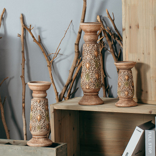 retro embossed surface design wholesale candlestick nordic candles stand desktop candle holders