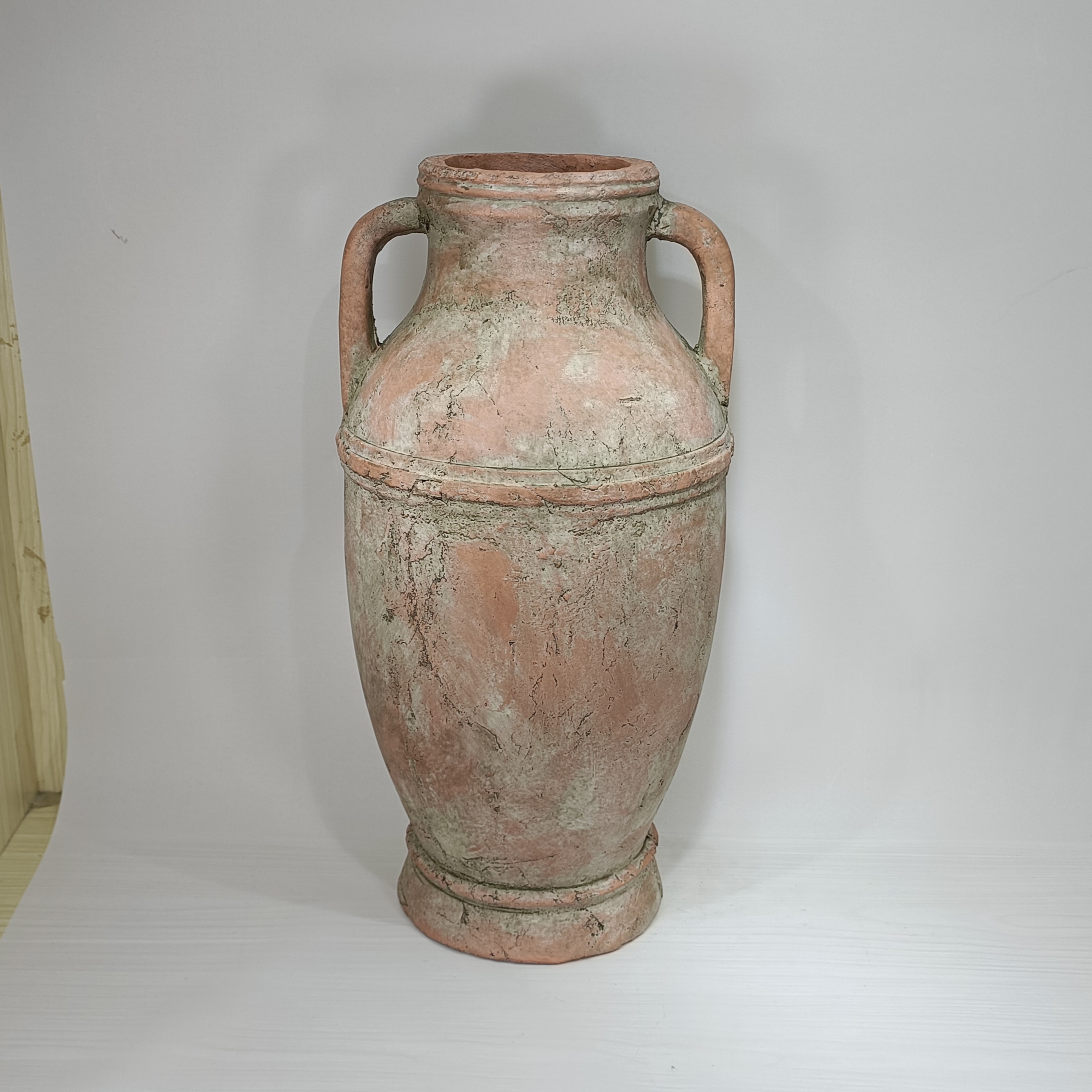 Retro style antique clay pottery garden decorative terracotta vases matte cement flower vase