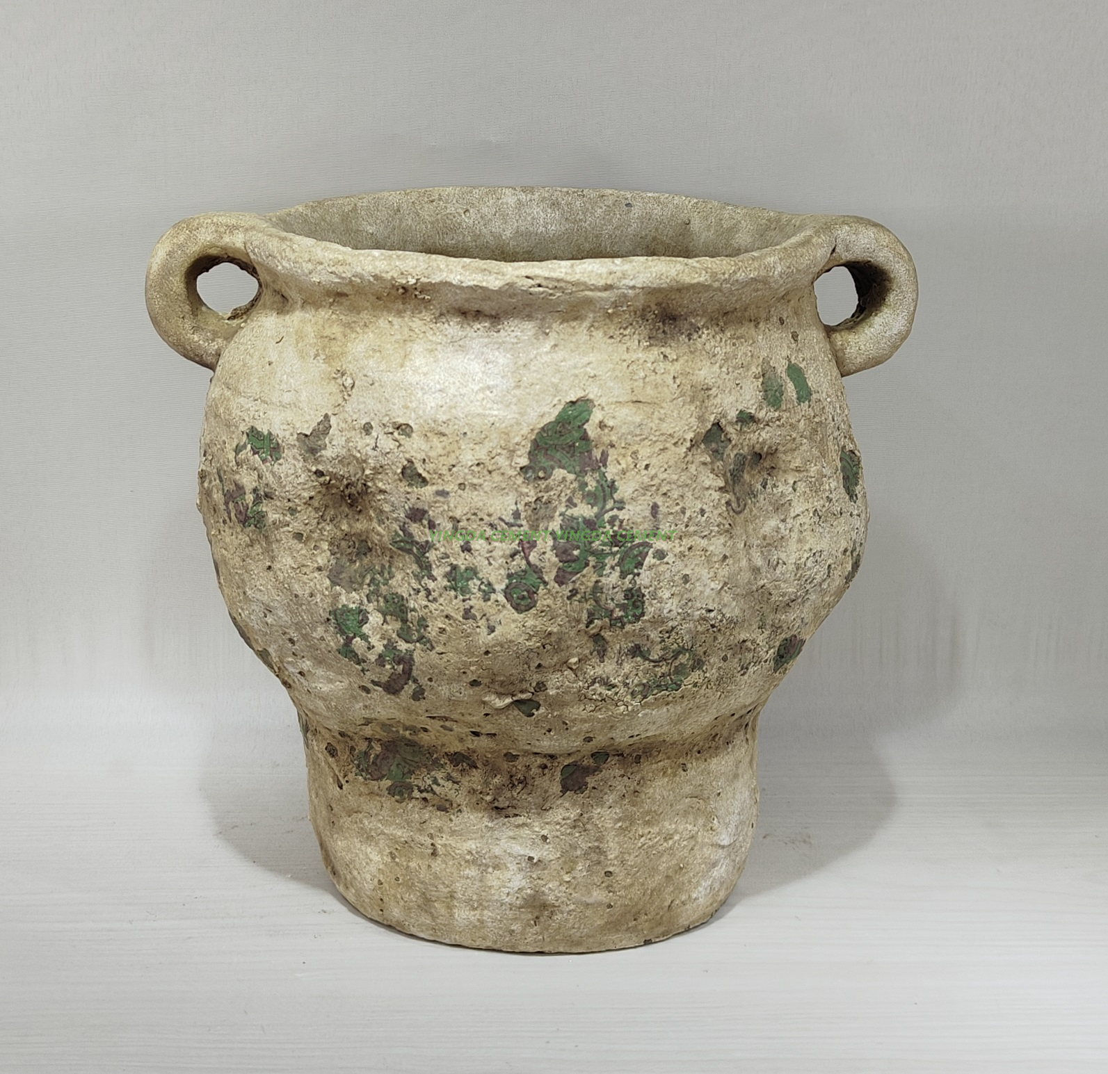 Chinese wholesale cheap different size home garden antique cement plant pot matte table flower pots planter