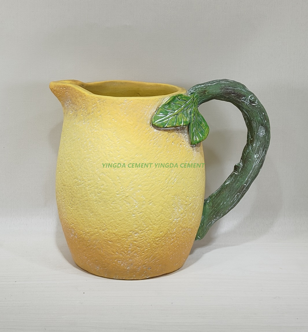 Flower pot for home decoration fruit collections cement Fruit Lemon Vase