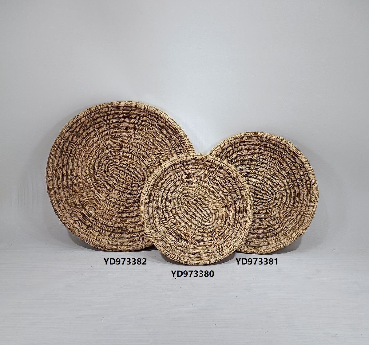 bamboo woven design concrete rectangle plate cement decorative plate with bird decor