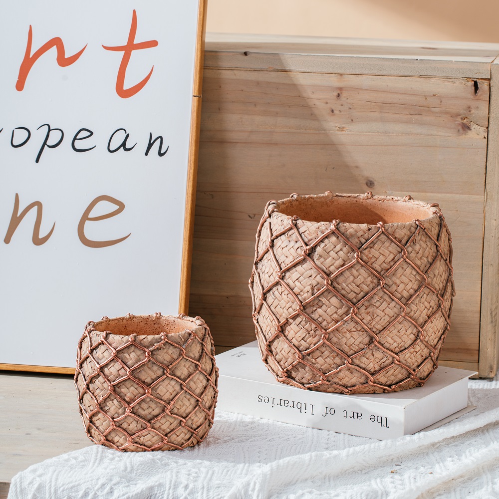 New design pattern design succulent plant pot indoor cement flower pot decoration pots