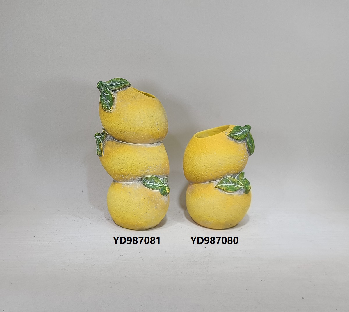 Embossed modern cement vase fruit design lemon shape Concrete Vase
