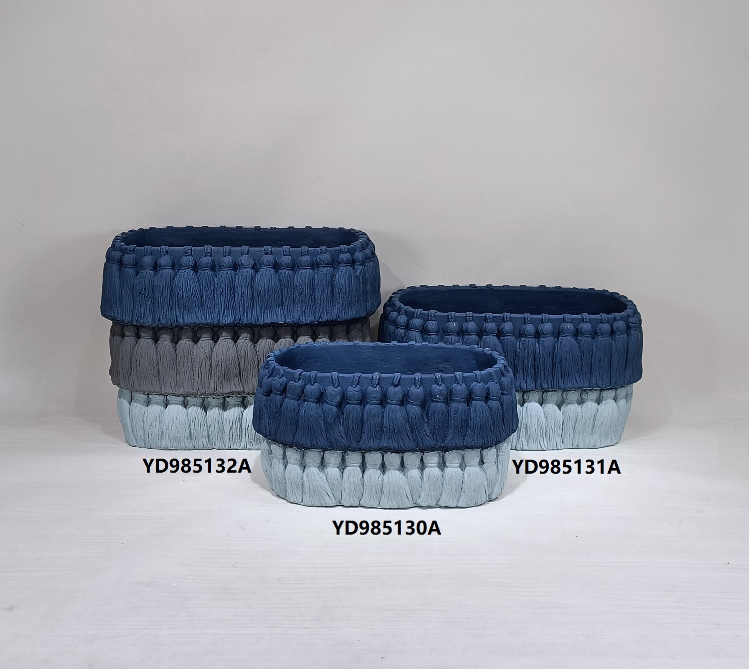 Wholesale indoor outdoor decoration succulent planter pots cheap oval color cement garden flower pots