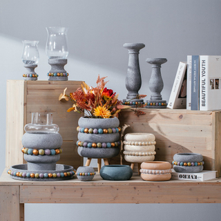 Dot embossed design concrete flower pot for christmas decoration pot cement flower pot