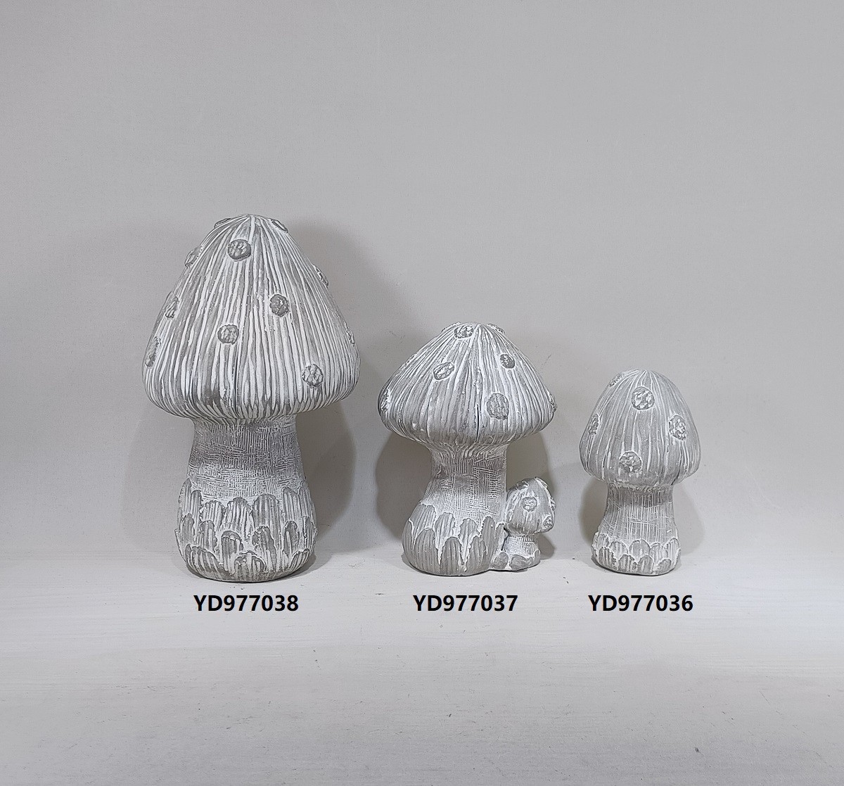 New style modern creative grey white mushroom shape matte cement home decor 