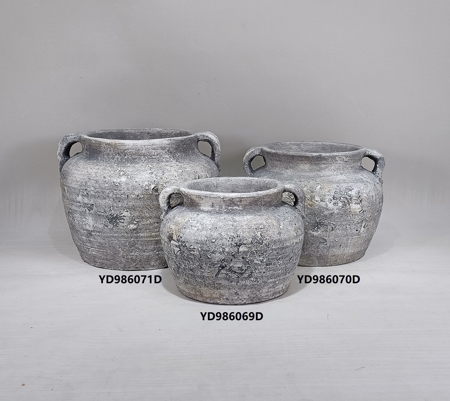 Natural pastoral garden antique with decal cement flowerpot with ear decorative plant pots 