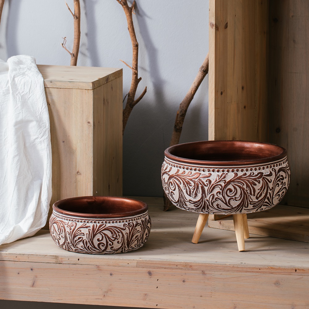 Vintage home decoration garden pots luxury cement flower pots & planters