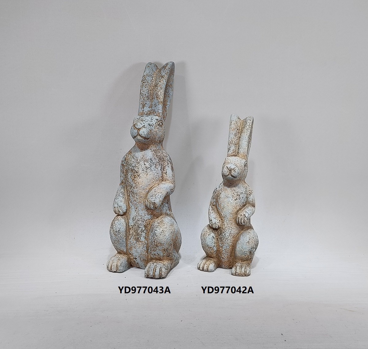 animal shape decoration ornaments matte terracotta color Cute rabbit design matte cement home decor 