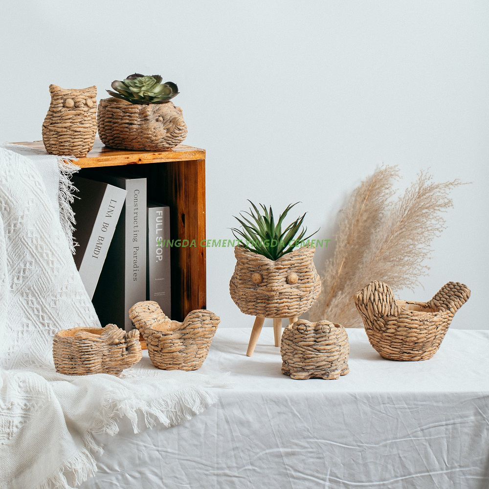 Cute Animal Shape Succulent Planters Pots Small Unique Cement Flower Pot for Home Decoration