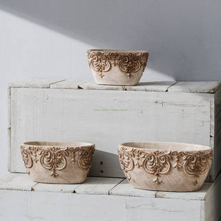 Hot Selling Wholesale Potted Plant Pots for Succulent Plants Artificial Cement Flower Pot Succulent Creative Plant Desktop Decor