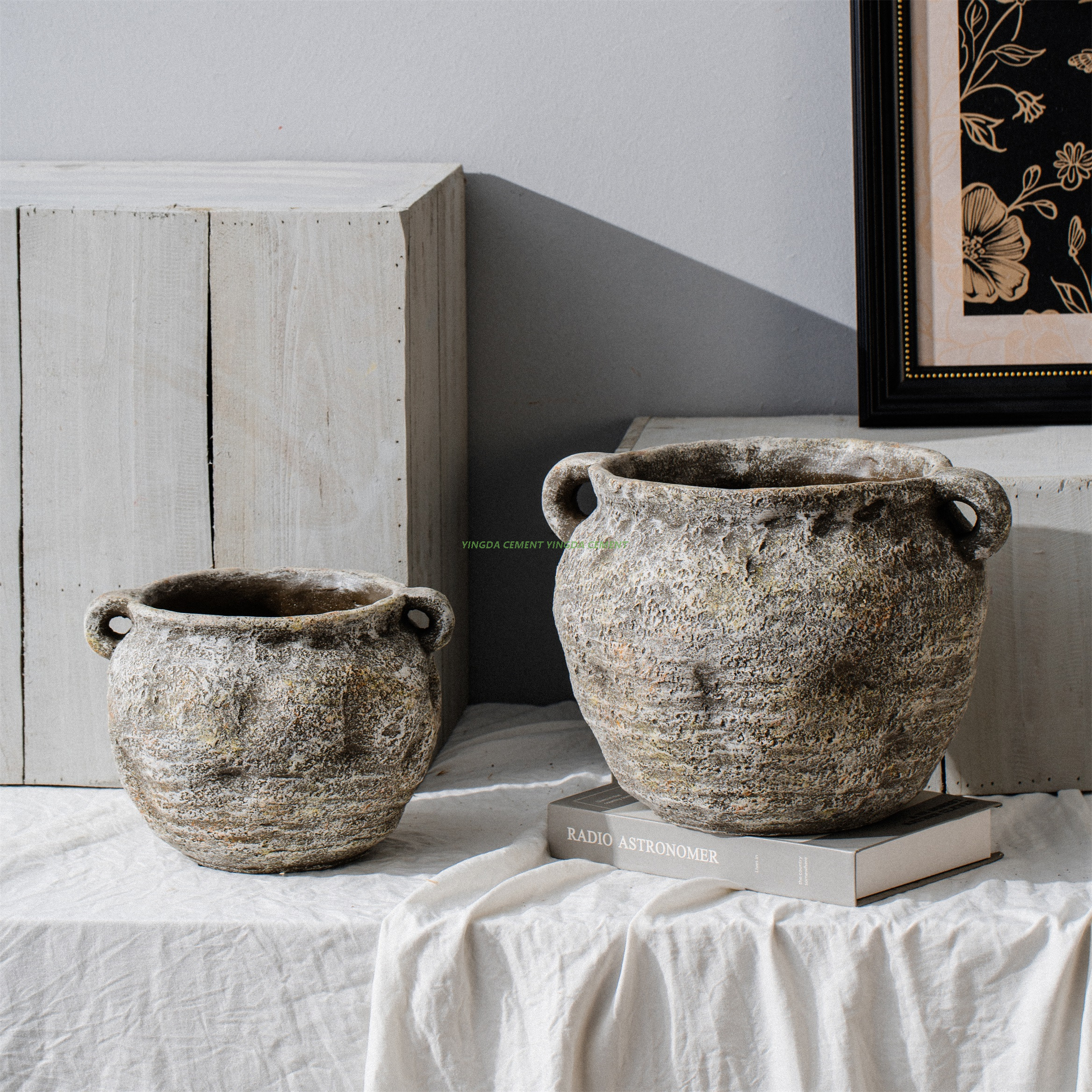 Hand Painted Concrete PlanterSucculent Planter Pot with Drainage or Without for Modern Home Decor