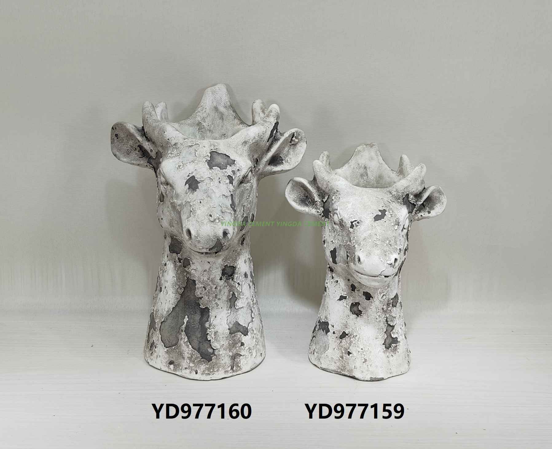 Nordic Style Modern Deer Pattern Balcony Mini Succulent Pots Cylinder Cement Flower Plant Planter Pots