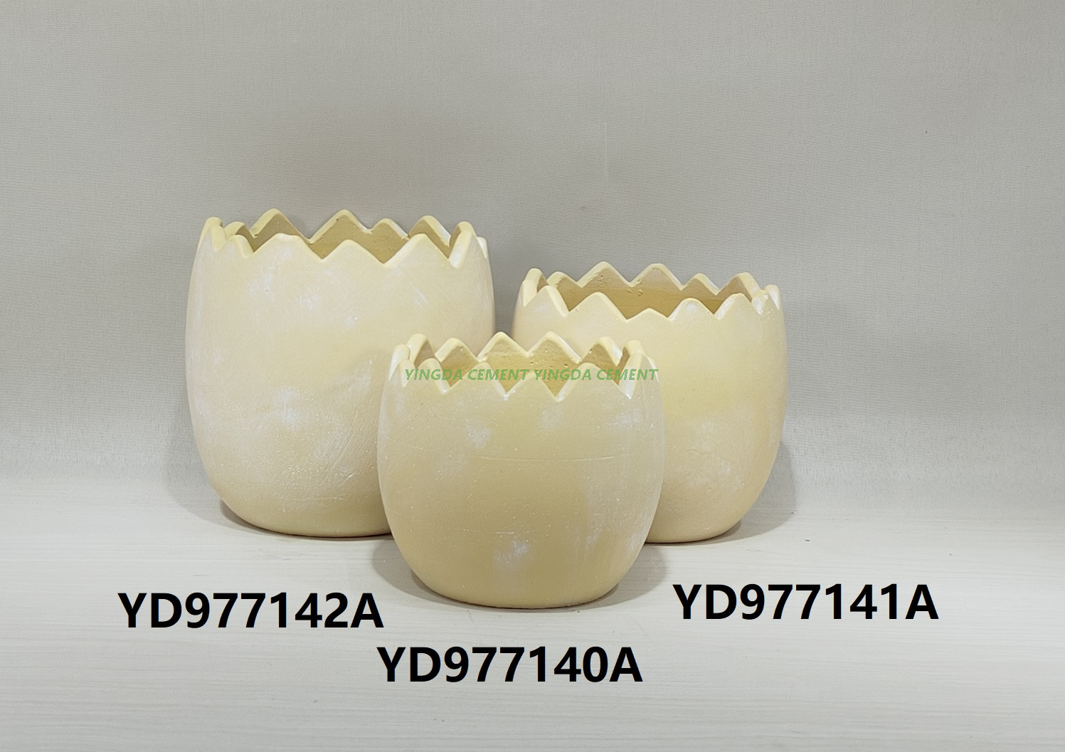 Wholesale Cement Flowerpot Green Plant Pot Egg Shape Cement Flower Pots