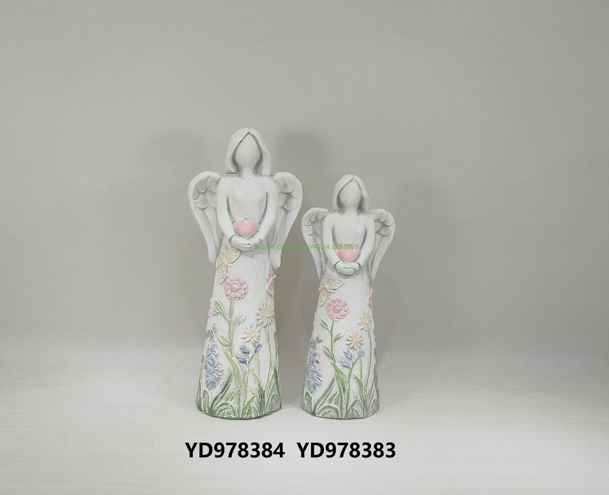 Custom Interior Decorative Cement Ornaments Small Angel Figurines Statues Sculpture Handmade Home Decor