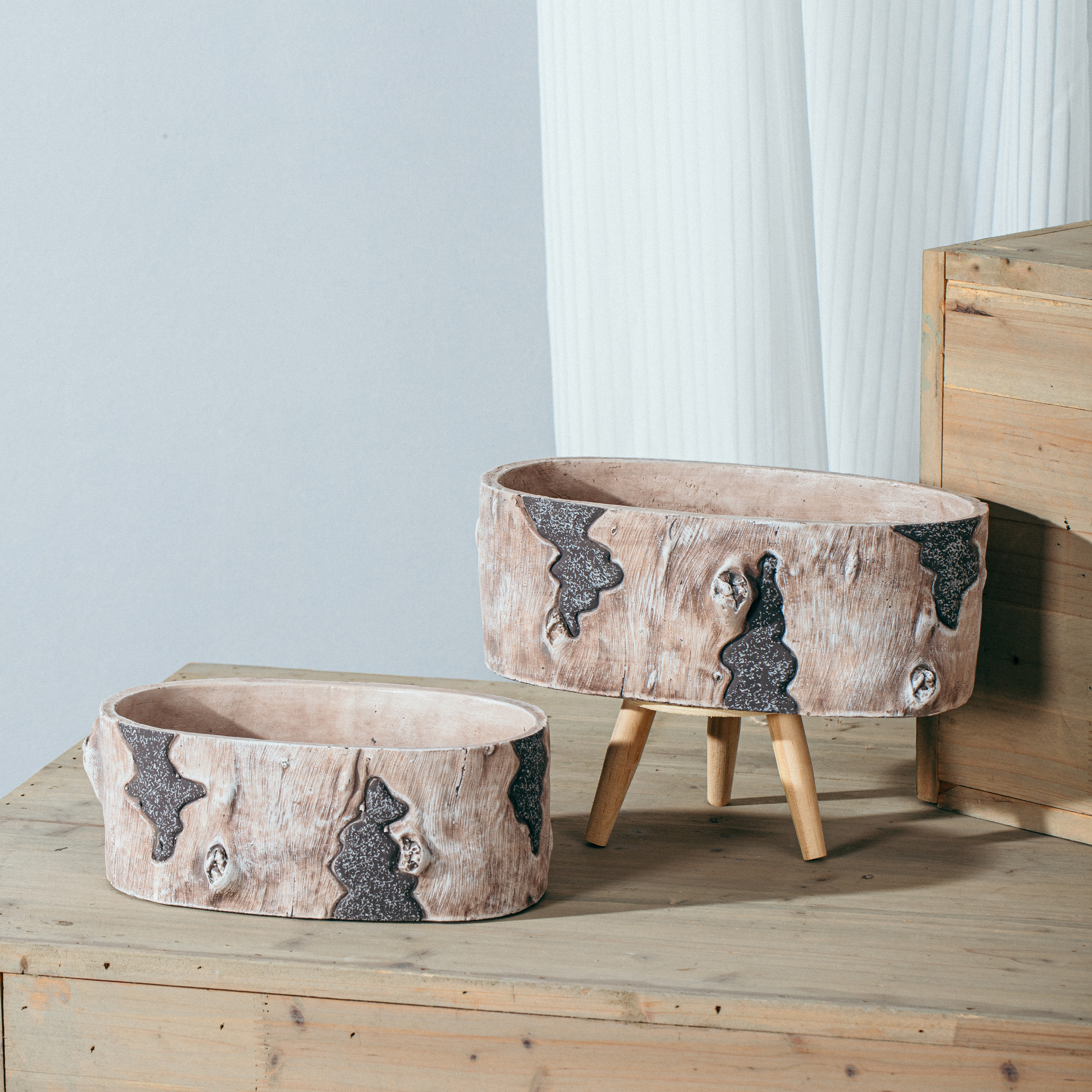 Hot selling matte living room decoration large concrete pots plant cement garden flower pots