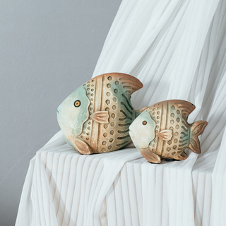 New design cute fish shape customize living room tabletop decoration cement home decor for gift