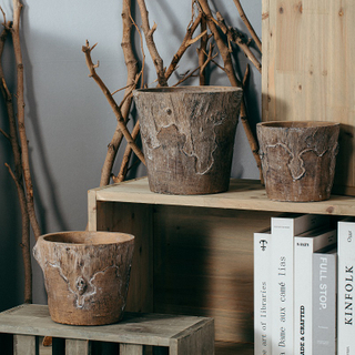 Wholesale price vintage style outdoor plant pot cement especial yard decoration concrete flower pot