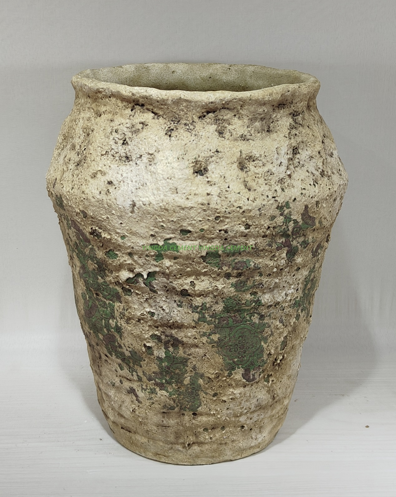 Exquisite emboss design green color succulent plant luxury concrete flower pot for christmas decoration