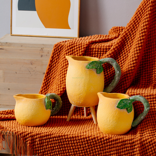 Flower pot for home decoration fruit collections cement Fruit Lemon Vase