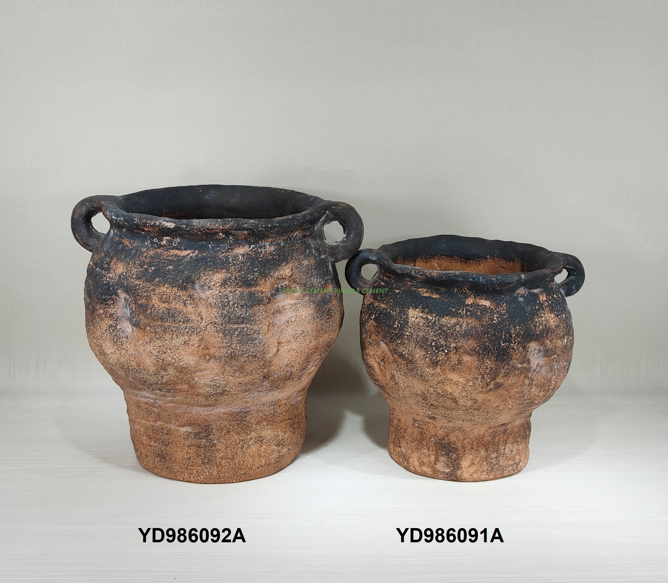 High quality rustic home decorations flower pot custom retro cement plant pot 