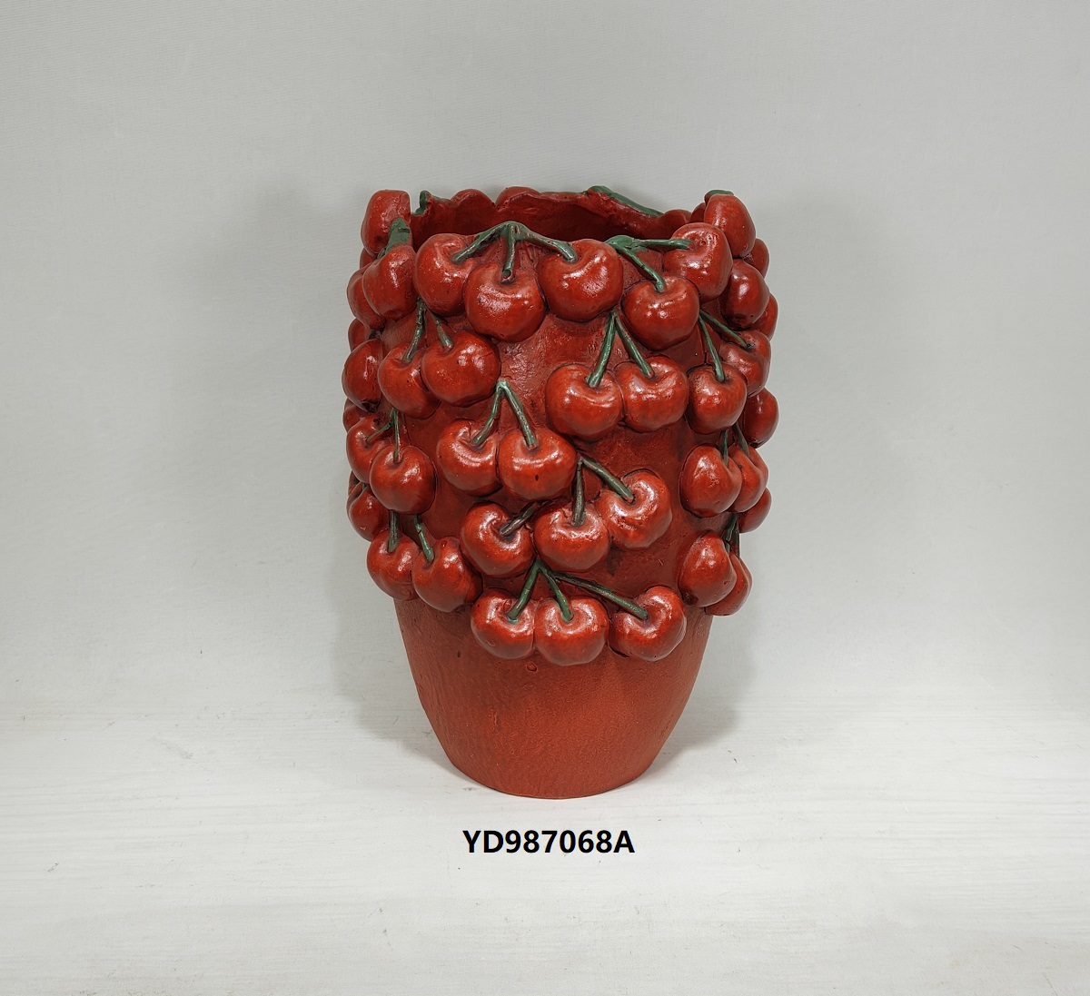 Popular fruit design cherry shape Concrete Vase Embossed modern cement vase
