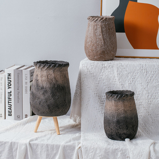 Minimalism matte flower vase nordic home living room decoration modern cement flower vases for decor