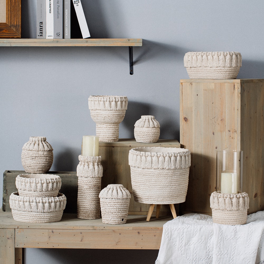 Popular design wedding tabletop decoration candle holder cement candle candlestick