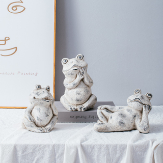 Cute frog design matte cement home decor animal shape decoration ornaments 