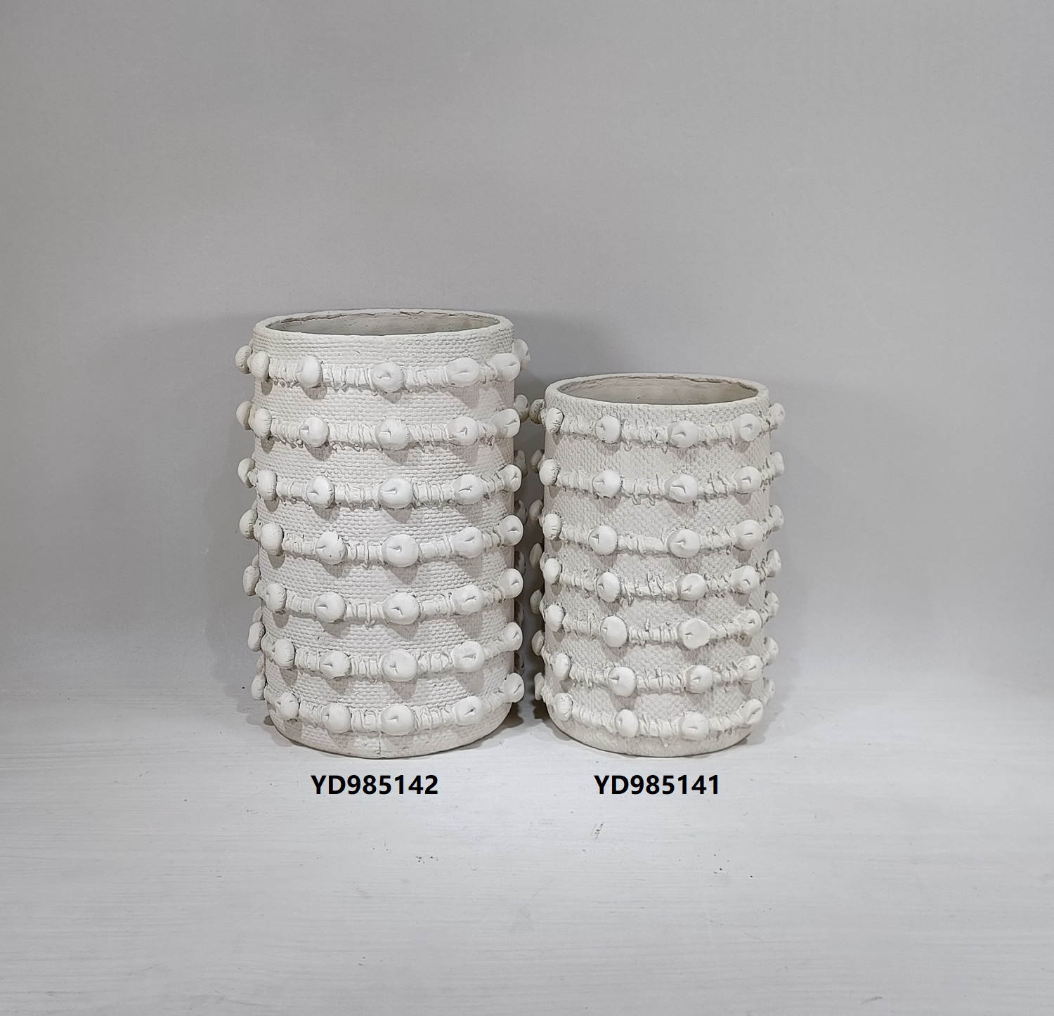 Home decoration embossed matte flower pot indoor decoration cement succulent pots for plants